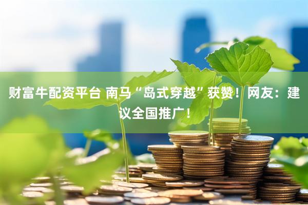 财富牛配资平台 南马“岛式穿越”获赞！网友：建议全国推广！