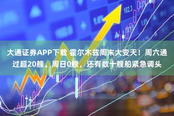 大通证券APP下载 霍尔木兹周末大变天！周六通过超20艘、周日0艘，还有数十艘船紧急调头